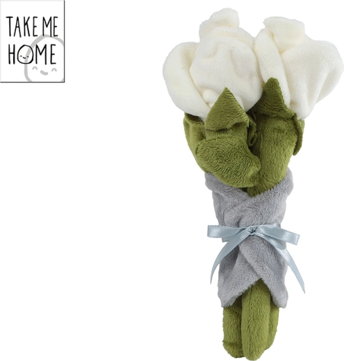 Buket af plys-hvide roser Take Me Home 22 cm - 1 stk.