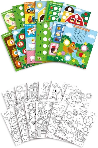 Læringsaktiviteter og malebog i ét