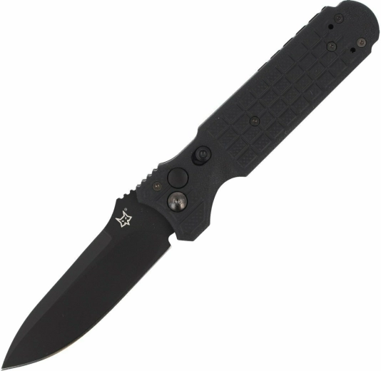 Taktisk automatisk kniv Fox Knives Predator II, 9,5 cm, helt sort, FRN