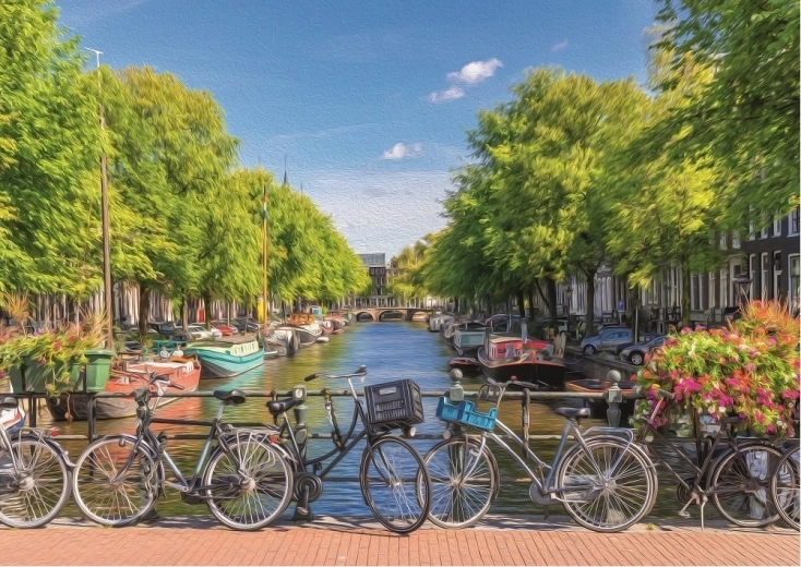 Puslespil ART PUZZLE Amsterdamsk kanal 2000 brikker