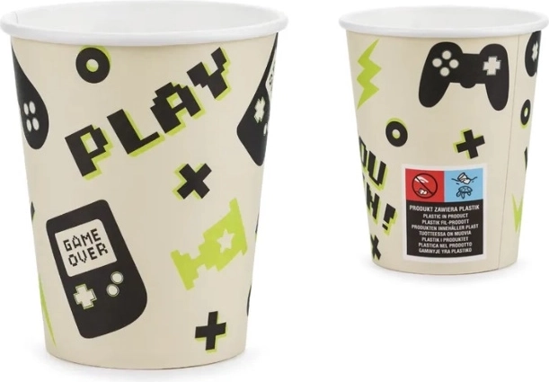 Gamer pappkrus 220 ml – mix af designs