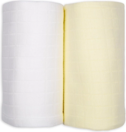 Lodger swaddler solid sæt 2 stk 110 × 110 cm cloud dancer/butter