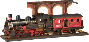 3D Træ-Puslespil Vintage Damplokomotiv