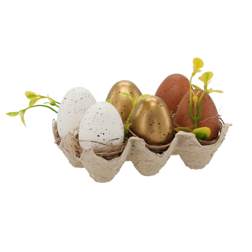 Sæt med påskeæg i pastelfarver 6 cm – 6 stk.