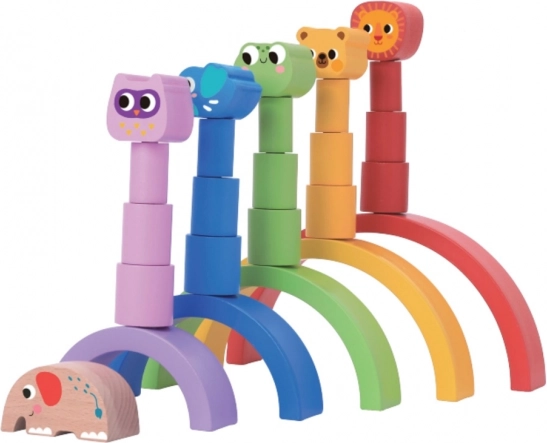 træbalancerende regnbue med dyr 2Kids