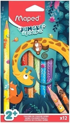 Jumbo voksfarver Jungle Fever, sæt med 12 stk.