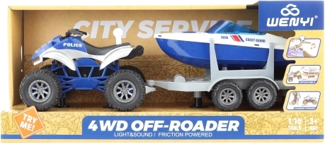 Elektrisk børne-ATV med trailer og båd