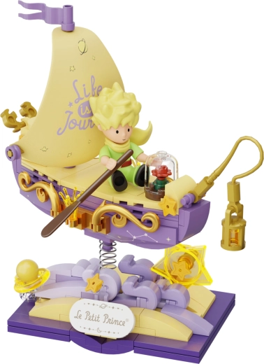 Poetisk design med rose, stjerner og lanterne