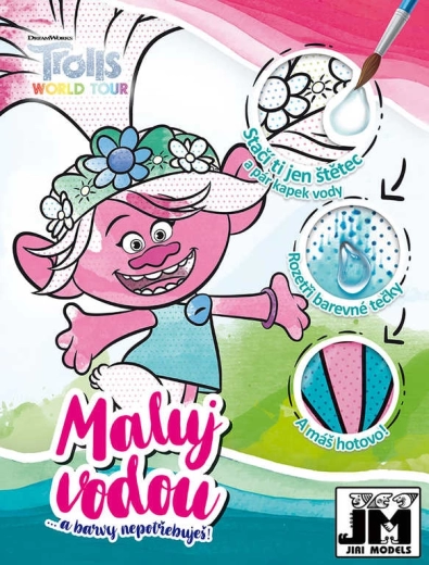 Jiri Models mal med vand Trolls 2 malebog - 1 stk.