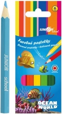 Farveblyanter Ocean World sekskantede 6 stk.