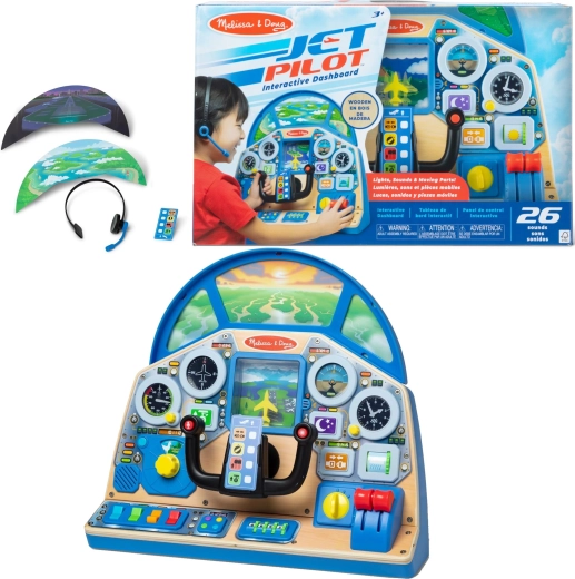 Melissa & Doug interaktivt pilotcockpit – træbetjeningspanel til fly