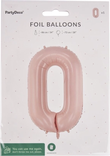 Folieballon tal 0 beige 72 cm