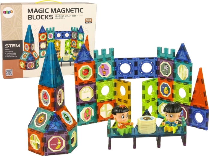 Magnetiske byggesæt 3D – slot og pariserhjul, 98 dele