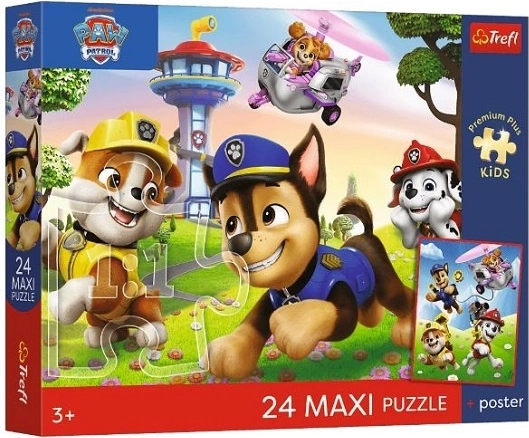 Trefl maxi puslespil 24 brikker PAW Patrol munter gåtur + plakat