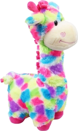 Plysset farverig giraf 32 cm