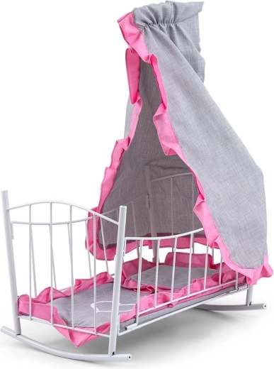 Milly Mally dukkevugge og -seng Lily med baldakin prestige pink