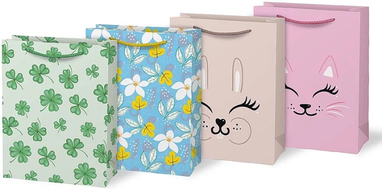 Gavepose i papir A5 med print – mix af motiver