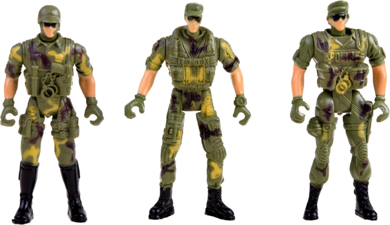 I pakken: 3 soldaterfigurer