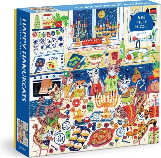 Firkantet puslespil Happy Hanukcats 500 brikker