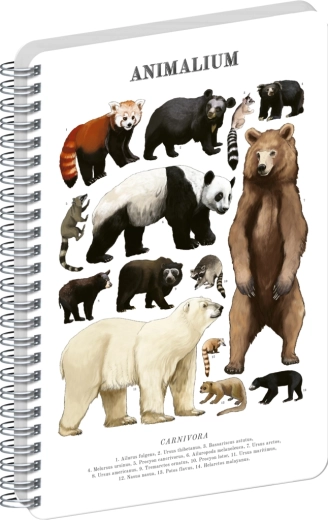 Notique spiralblok Animalium – bjørne, blank, A5