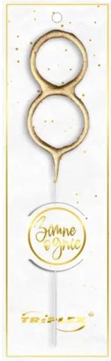 Stjernekaster tal 8, gylden, 16,5 cm