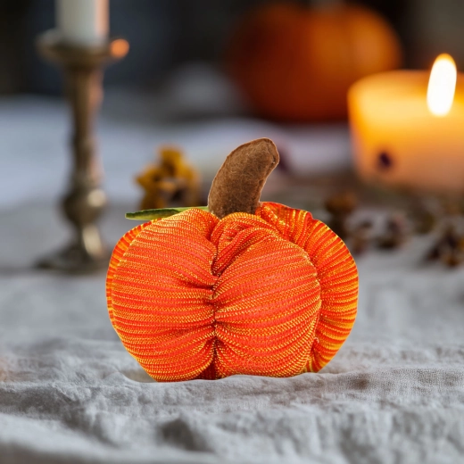 Halloween-tekstilgræskar 7 × 7 × 7 cm
