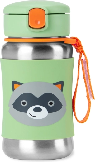 Skip Hop Spark Style drikkedunk i rustfrit stål med sugerør – vaskebjørn 350 ml 12m+