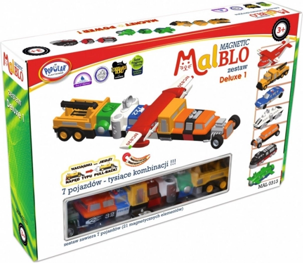 MalBlo Magnetic Deluxe – magnetiske køretøjsbyggesæt