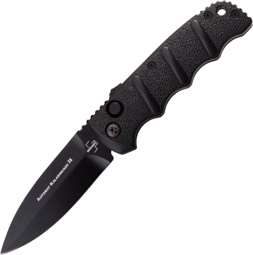 Automatisk kniv Böker Plus AKS-74 Spearpoint D2, helt sort, aluminium, clip