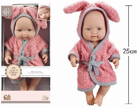 Babydukke i morgenkåbe