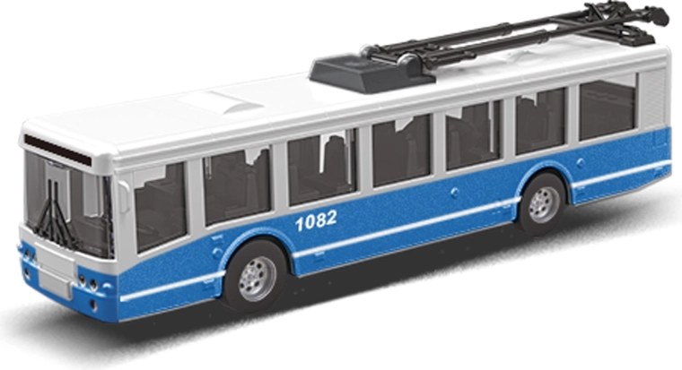 Trolleybus MHD blå 16 cm