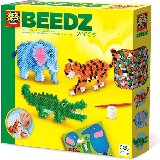SES perler til strygning – safari-dyr i 3D