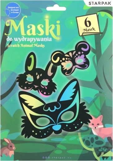 Skrabemasker – kreativt sæt 6 stk. + bambus-stylus
