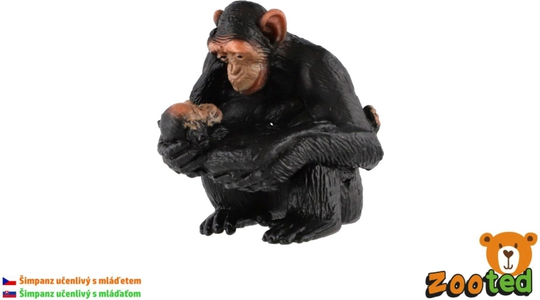 Figur af en hun af den almindelige chimpanse med unge