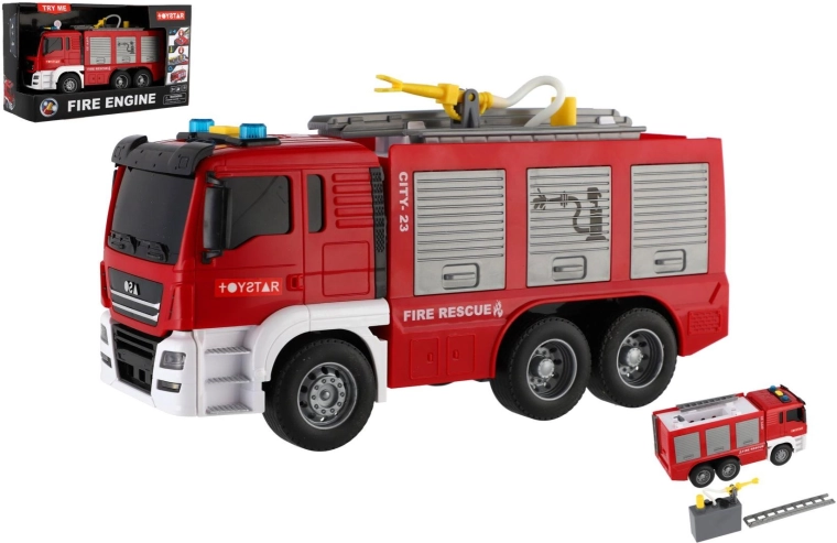 Brandbil 25 cm med lys og lyd