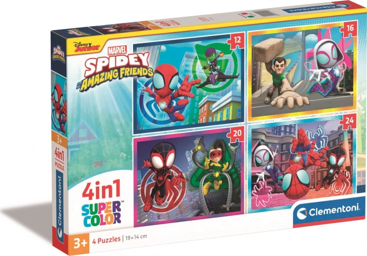 CLEMENTONI Puslespil Spidey og hans fantastiske venner 4-i-1 (12+16+20+24 brikker)