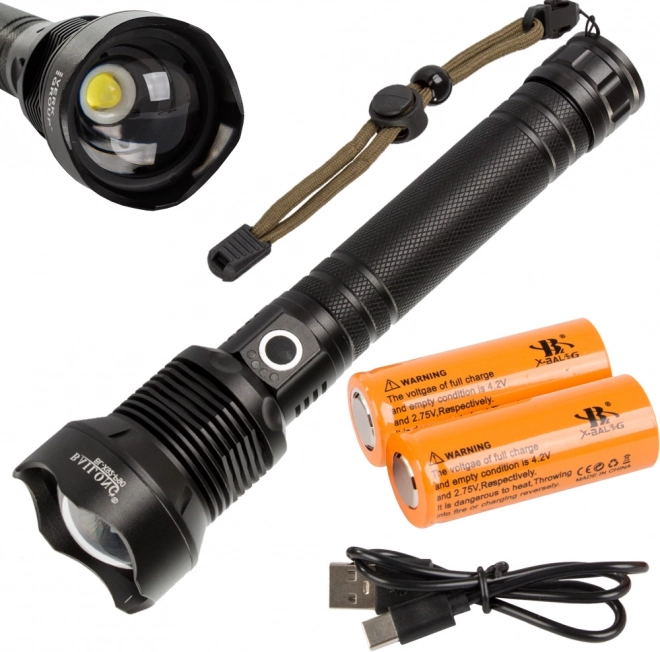 Militær taktik lommelygte Bailong XHP90 med Power Zoom