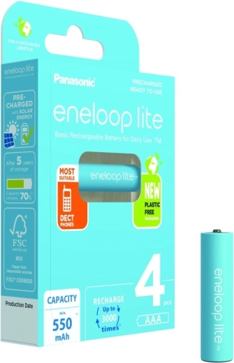 Genopladelige batterier Eneloop lite AAA 550 mAh 4 stk.