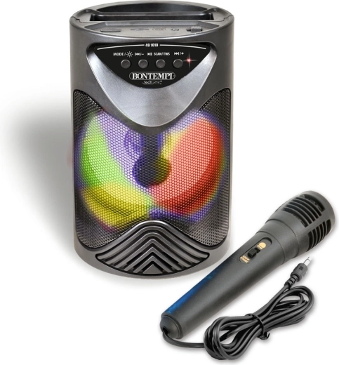 Bontempi trådløs karaokehøjttaler med mikrofon og RGB-belysning