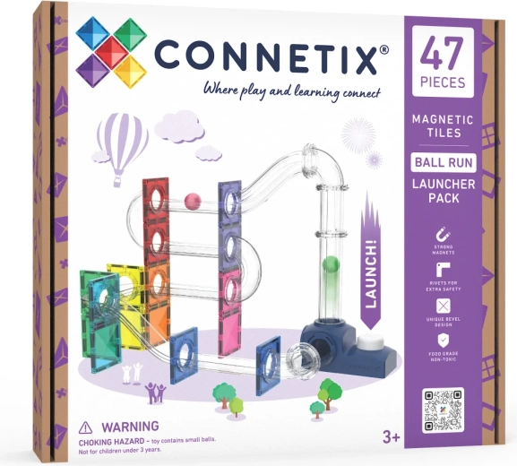 Connetix kuglebane med affyrer, 47 dele