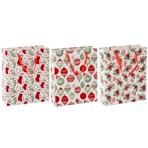 Julegavepose Świąteczne Symbole 30 × 42 × 12 cm