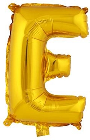 Folieluftballon bogstav E 30 cm guld