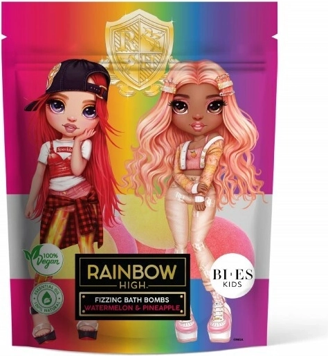 Brusende badebomber Rainbow High vandmelon og ananas 6×55 g