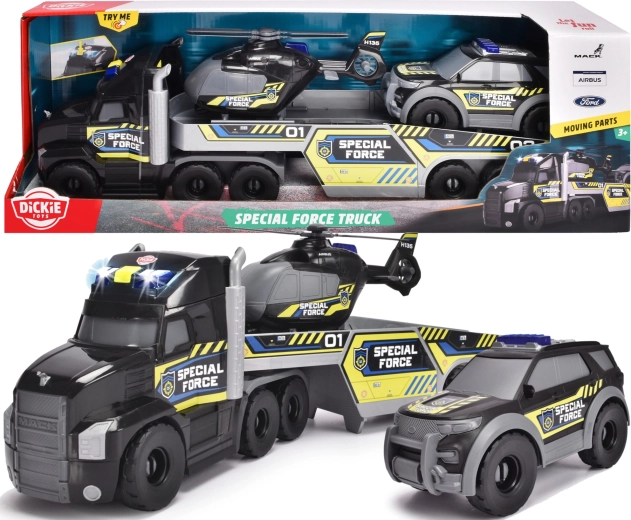 Interaktivt sæt med politiets redningskøretøjer fra Dickie Toys