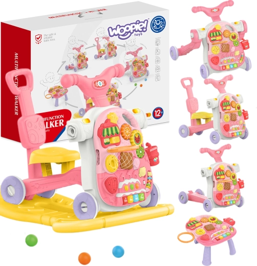 Woopie Baby Walker 5-i-1 Multifunktionel Lyserød 1+