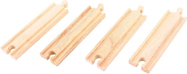Mellemstore træ lige skinner Bigjigs Rail 16 cm