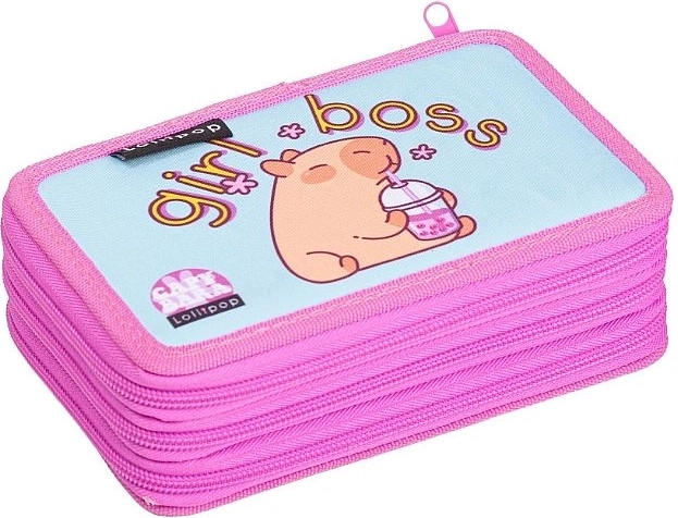 LizzyCard tekstil penalhus med 3 rum – capybara