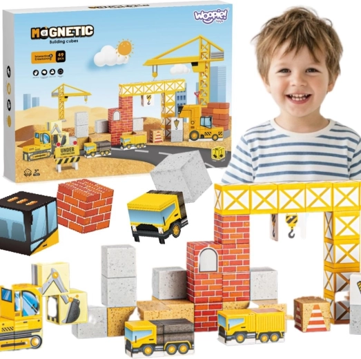 Woopie magnetiske byggeklodser – byggeplads 49 stk.