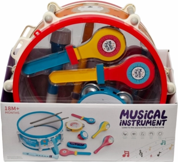 Børnesæt med musikinstrumenter med stor tromme