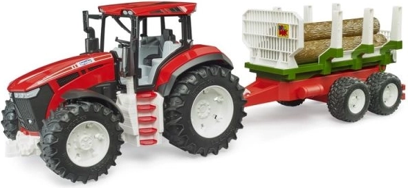 Bruder ROADMAX-traktor med træanhænger og træstammer